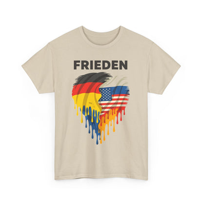 Unisex-T-Shirt aus Baumwolle - Frieden | Herz