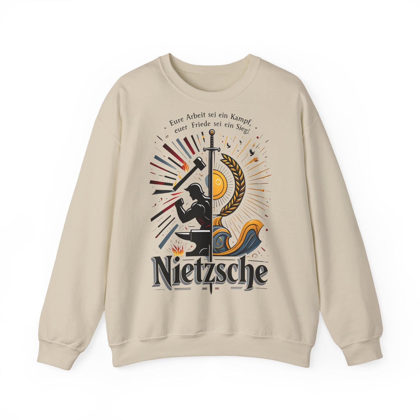 Unisex Heavy Blend™ Rundhals-Sweatshirt - Friedrich Nietzsche | Eure Arbeit sei ein Kampf!