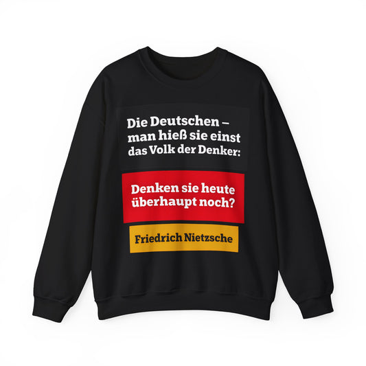Unisex Heavy Blend™ Rundhals-Sweatshirt - Friedrich Nietzsche | Denken sie überhaupt noch?