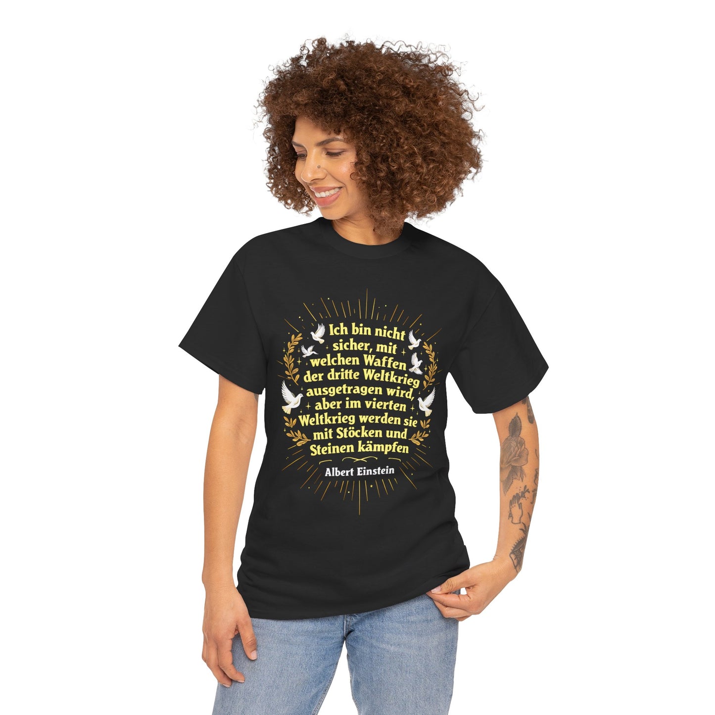 Unisex-T-Shirt aus Baumwolle - Albert Einstein