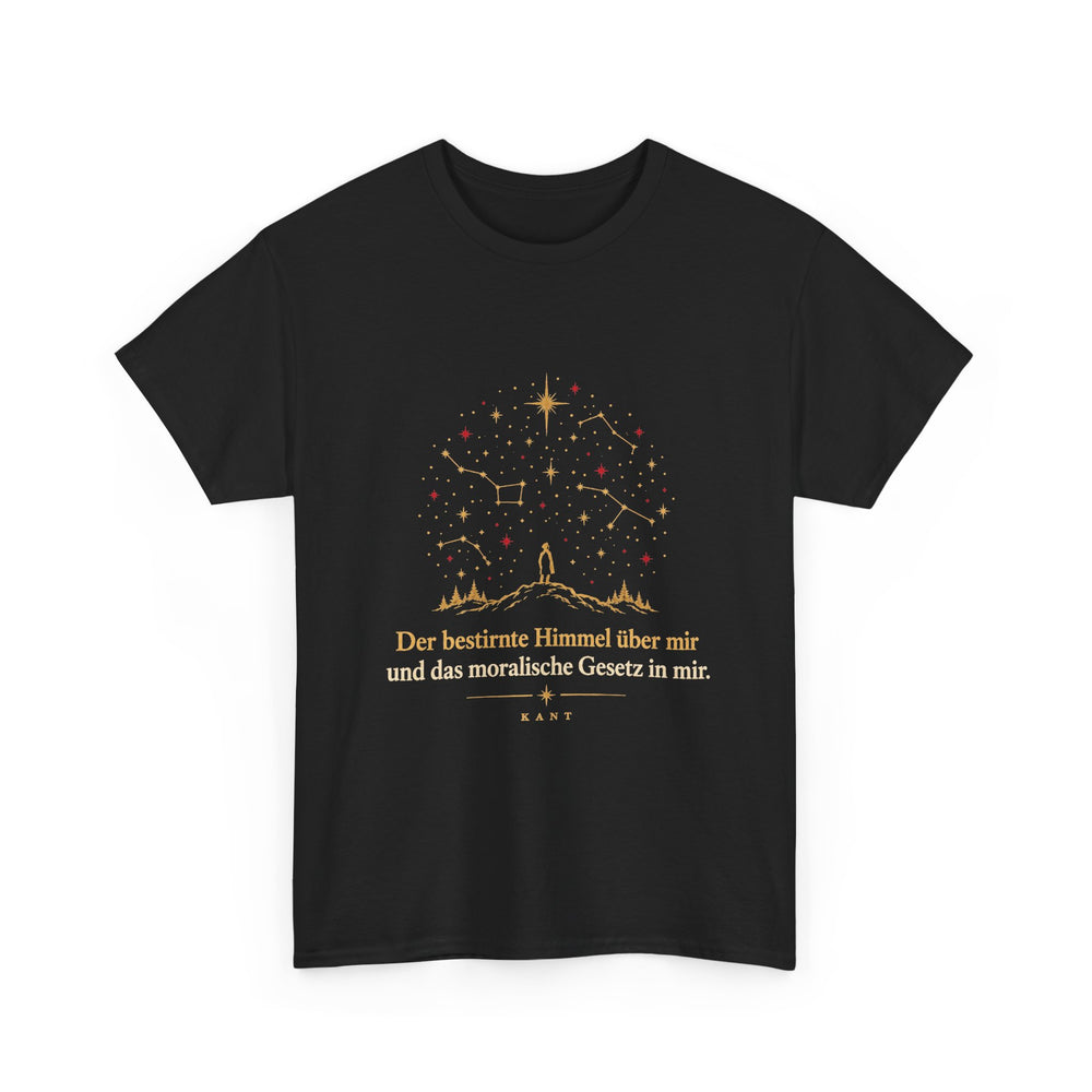 Unisex-T-Shirt aus Baumwolle - Immanuel Kant | Der bestirnte Himmel über mir und das moralische Gesetz in mir
