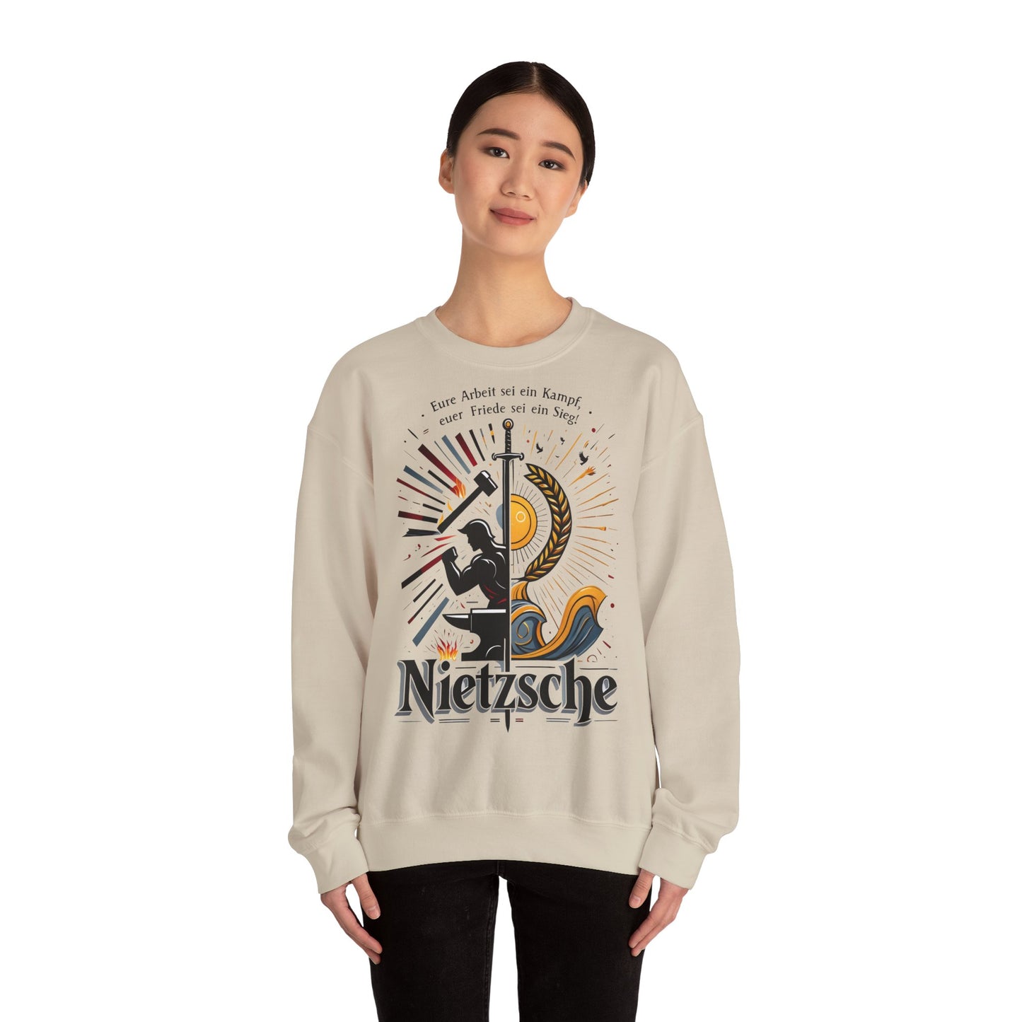 Unisex Heavy Blend™ Rundhals-Sweatshirt - Friedrich Nietzsche | Eure Arbeit sei ein Kampf!