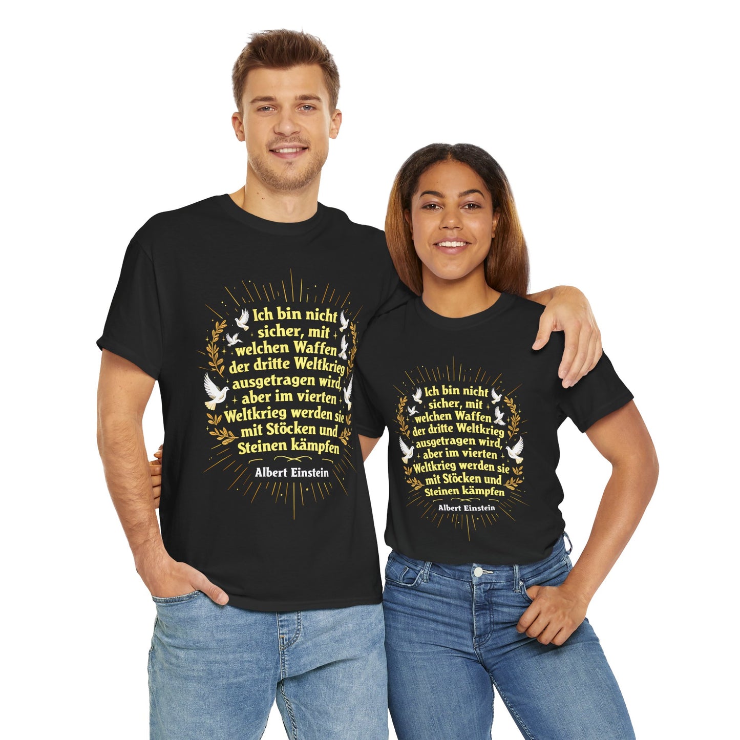 Unisex-T-Shirt aus Baumwolle - Albert Einstein