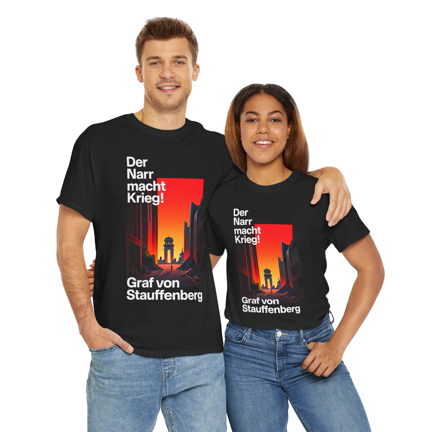 Unisex-T-Shirt aus Baumwolle - Graf von Stauffenberg | Friedenszitat