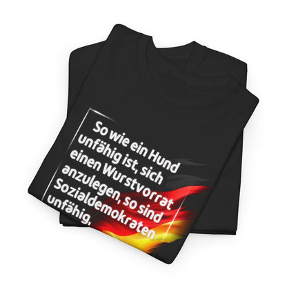 Unisex-T-Shirt aus Baumwolle - Franz Josef Strauß | Zitat: Wurstvorrat