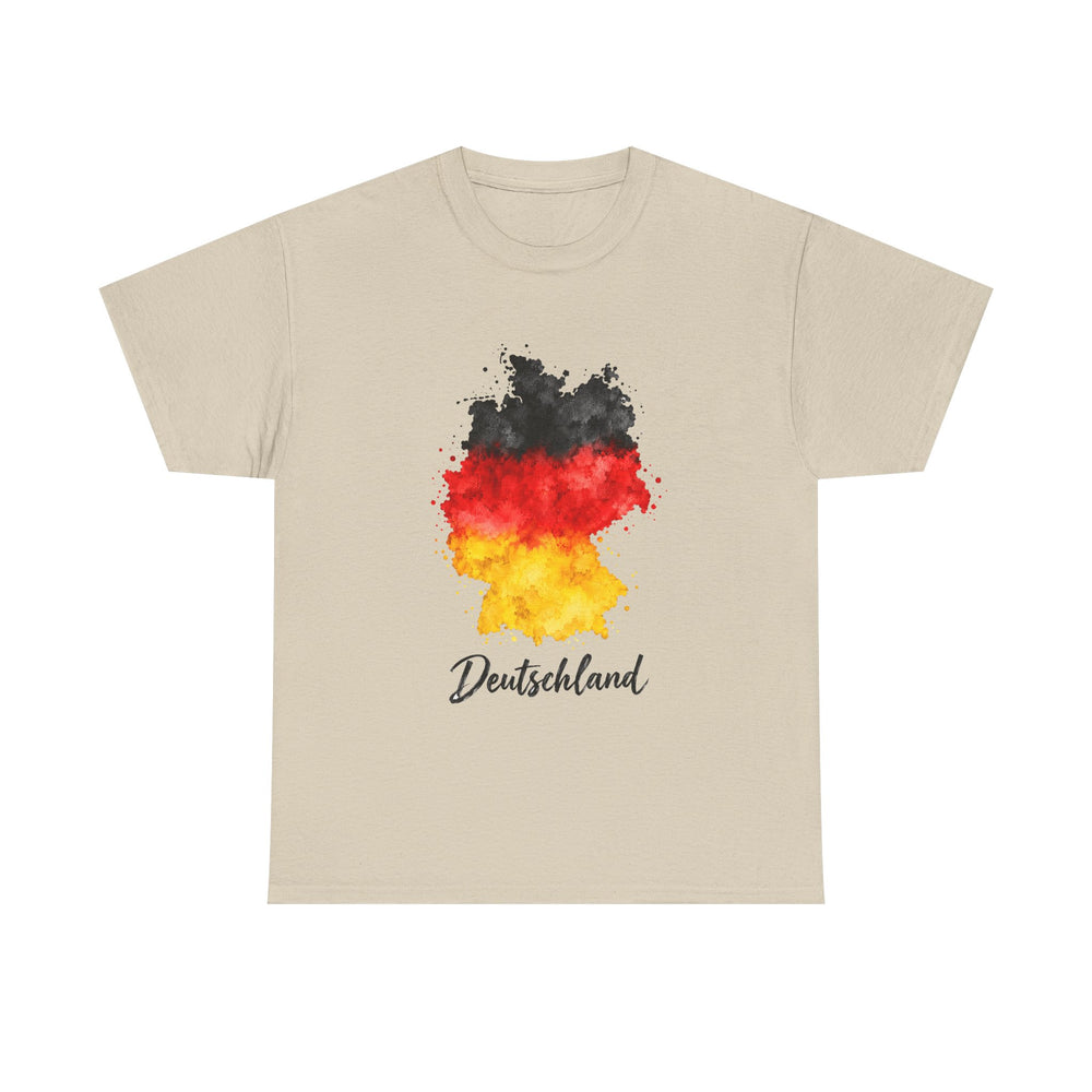 Unisex-T-Shirt aus Baumwolle - Deutschlandflagge | Aquarell-Karte