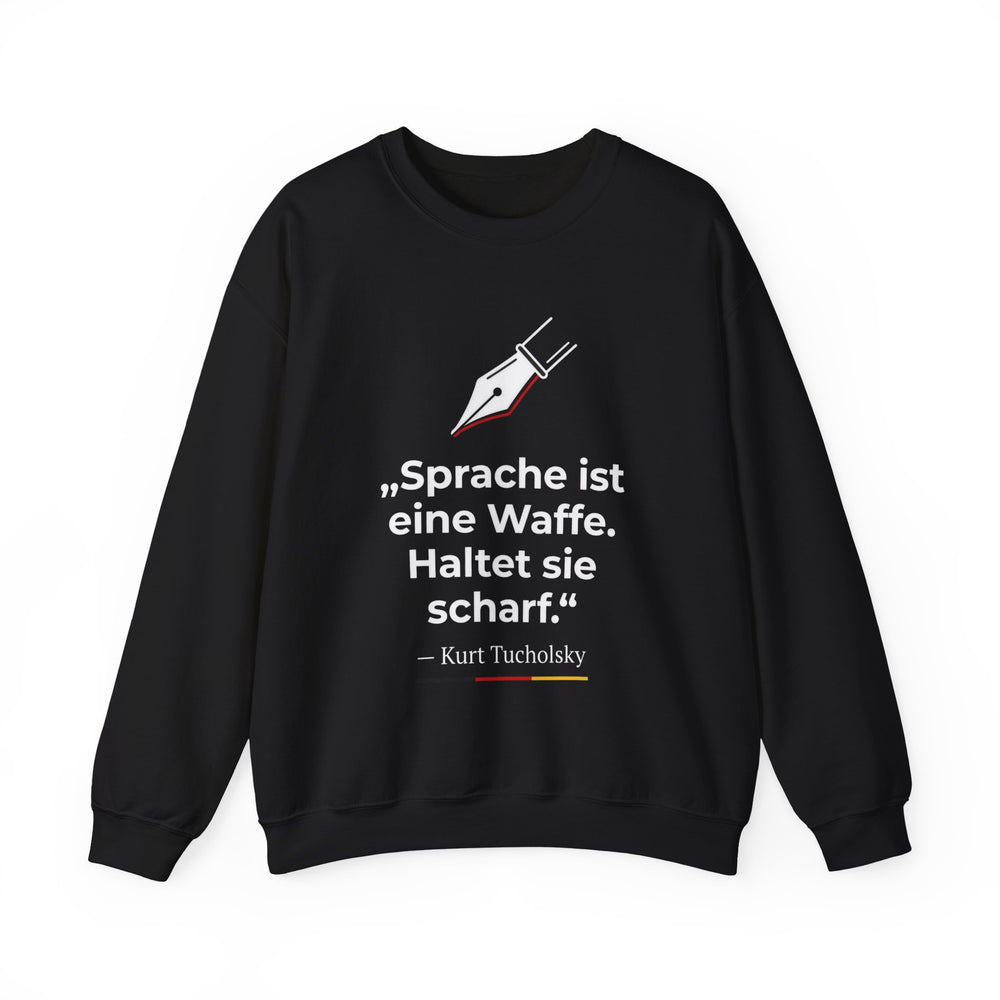 Unisex Heavy Blend™ Rundhals-Sweatshirt - Kurt Tucholsky | Sprache ist eine Waffe