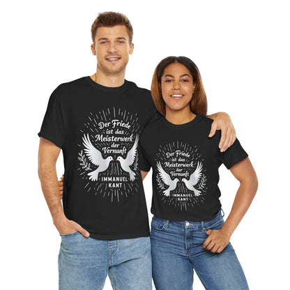 Unisex-T-Shirt aus Baumwolle - Immanuel Kant | Friedenszitat