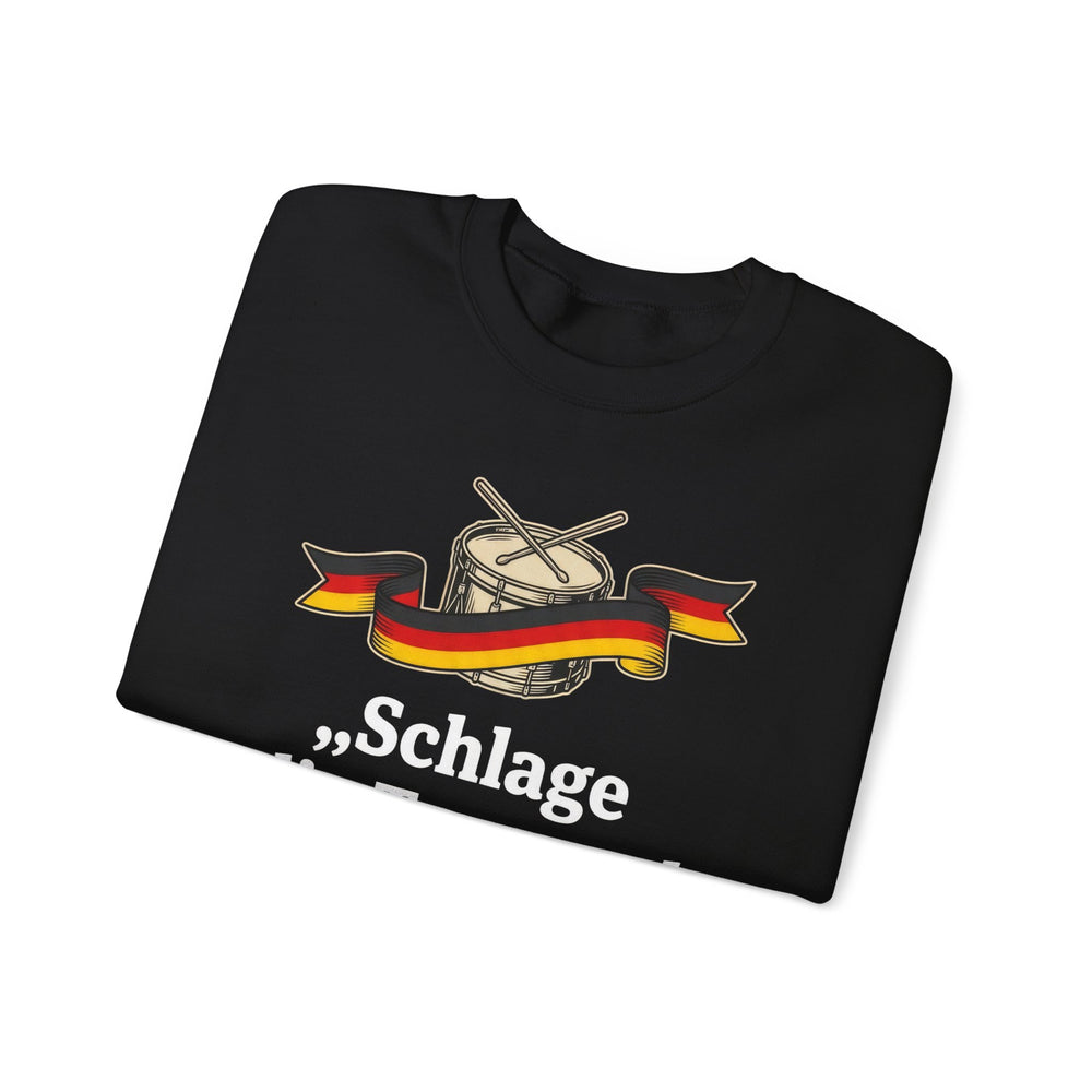 Unisex Heavy Blend™ Rundhals-Sweatshirt - Heinrich Heine | Schlage die Trommel und fürchte dich nicht!