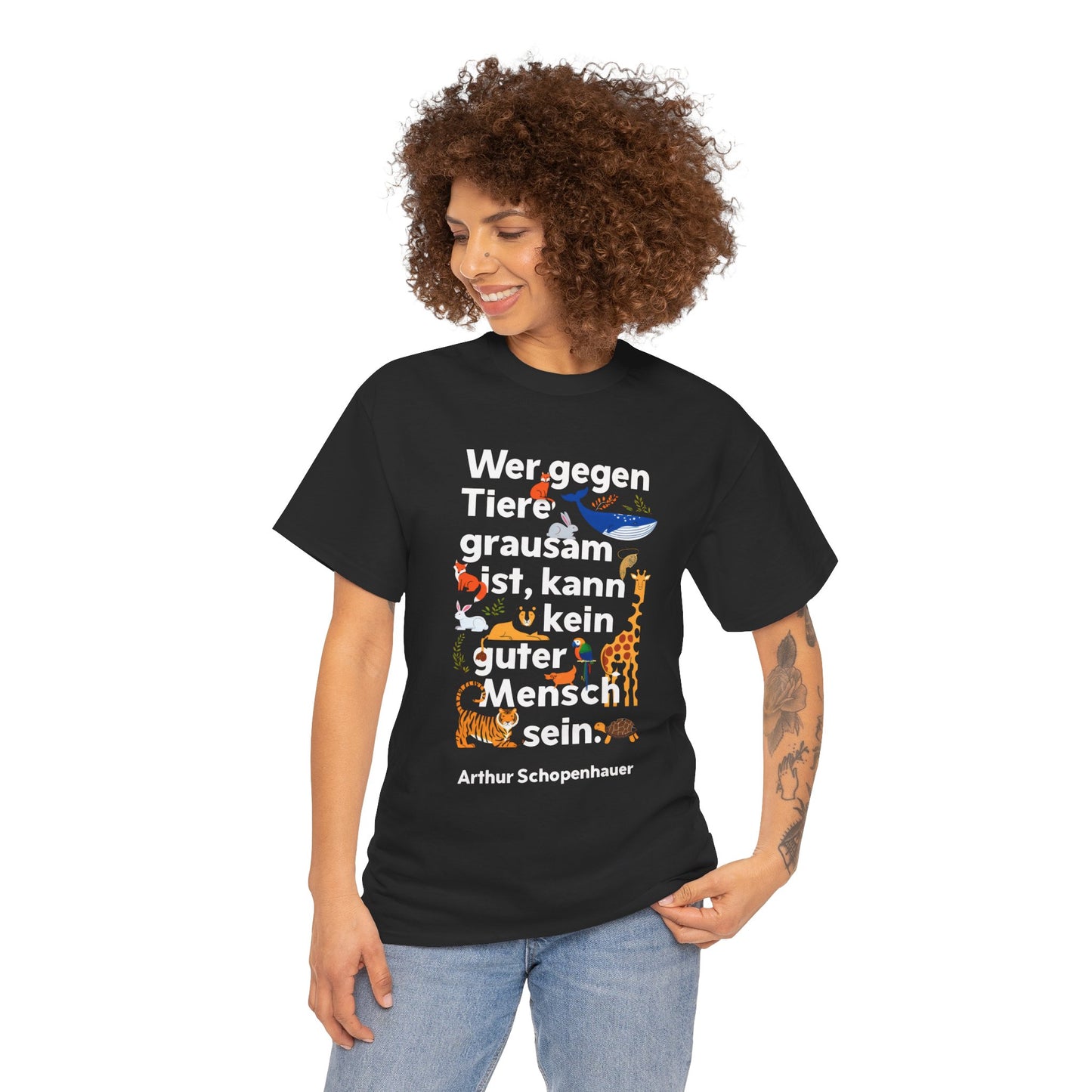 Unisex-T-Shirt aus Baumwolle - Arthur Schopenhauer | Kein guter Mensch